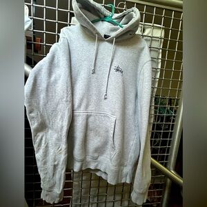 Stussy Gray Hoodie with Black Logo